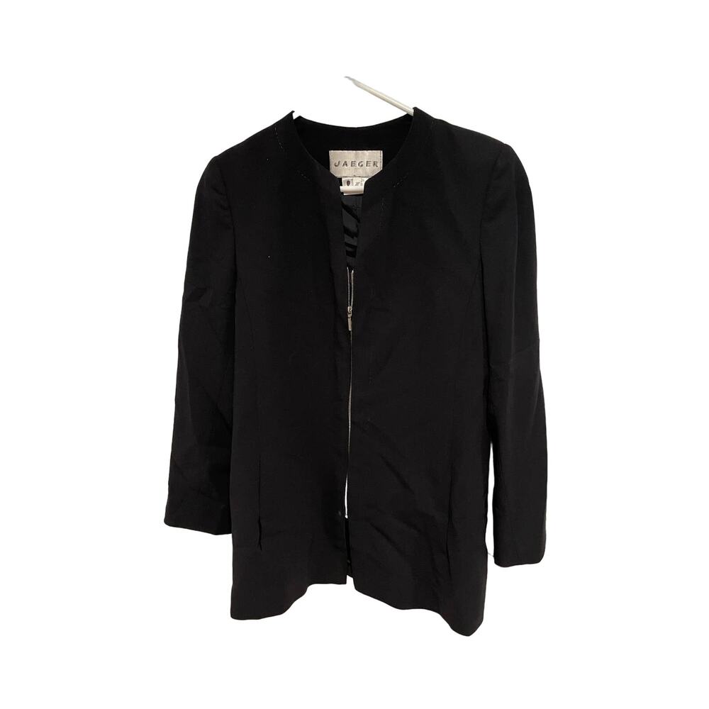 Vintage Jaeger wool black zip up coat 8/10